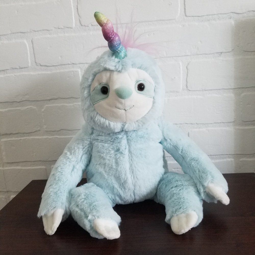 GUND Dazzle Slothicorn Plush Stuffed Toy pastel turquoise color